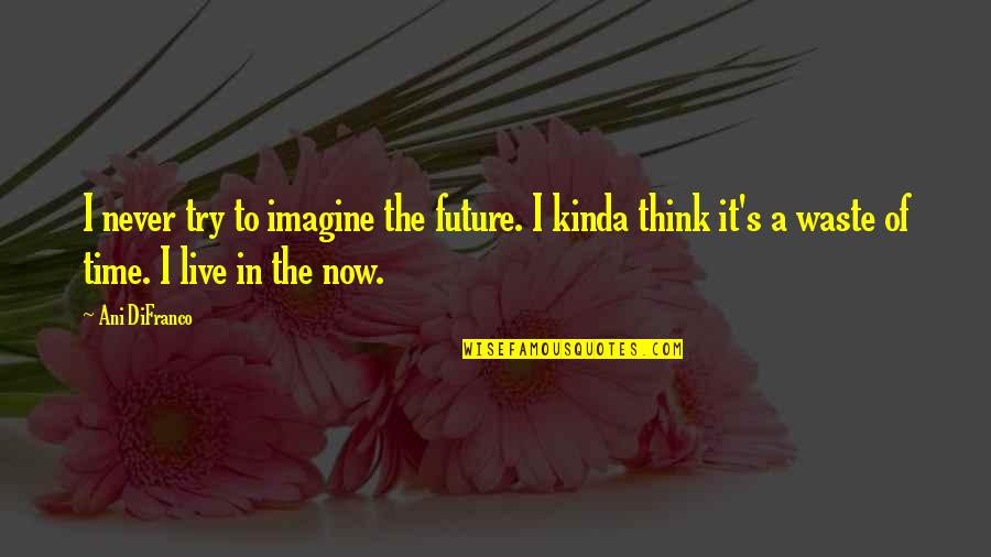 Live It Now Quotes By Ani DiFranco: I never try to imagine the future. I