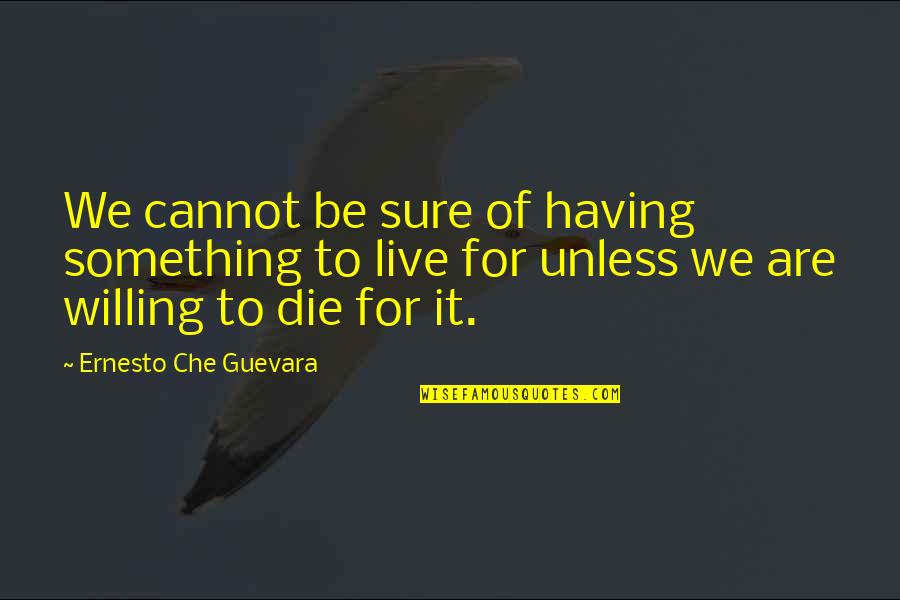 Live It Now Quotes By Ernesto Che Guevara: We cannot be sure of having something to Live It Now Quotes By Ernesto Che Guevara: We cannot be sure of having something to