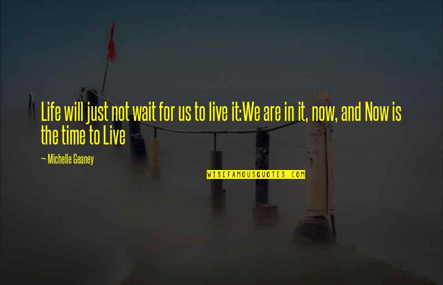 Live It Now Quotes By Michelle Geaney: Life will just not wait for us to