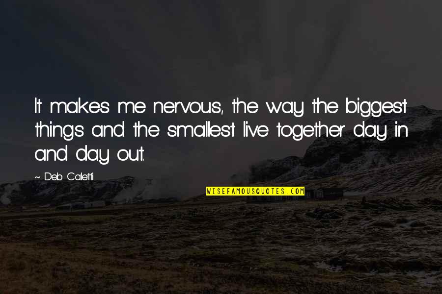 Live It Quotes By Deb Caletti: It makes me nervous, the way the biggest