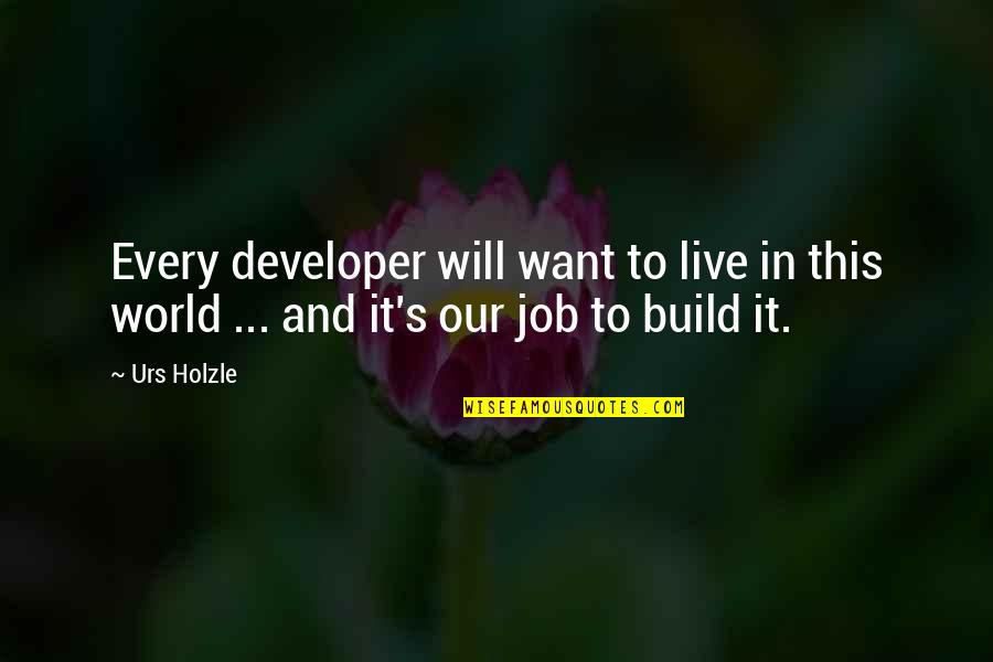 Live It Quotes By Urs Holzle: Every developer will want to live in this