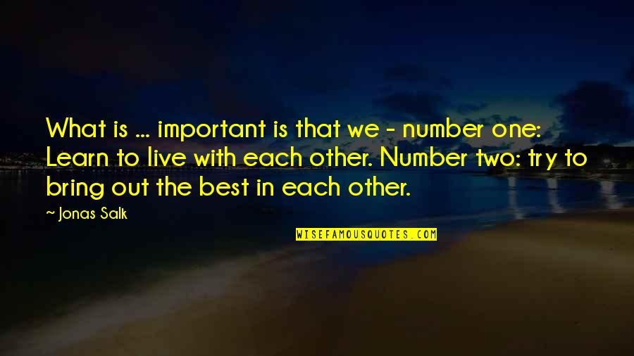 Live Learn Quotes By Jonas Salk: What is ... important is that we - Live Learn Quotes By Jonas Salk: What is ... important is that we -