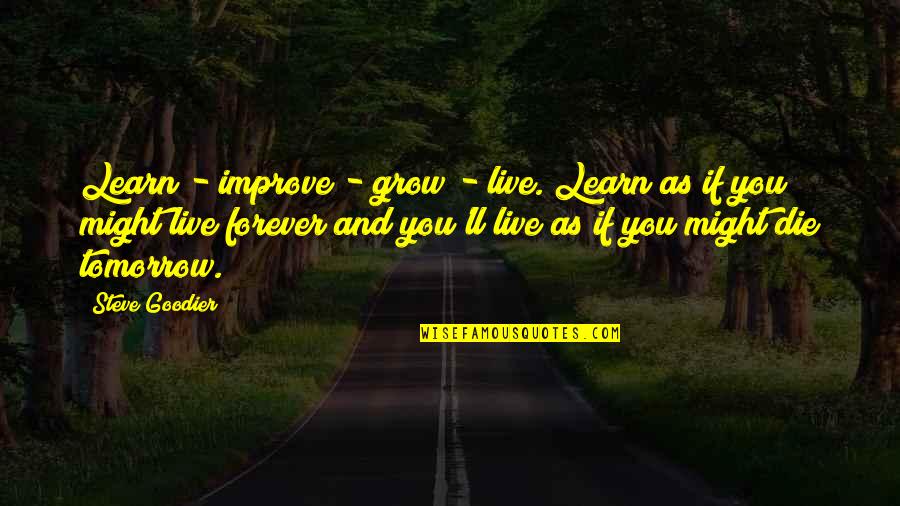 Live Learn Quotes By Steve Goodier: Learn - improve - grow - live. Learn Live Learn Quotes By Steve Goodier: Learn - improve - grow - live. Learn