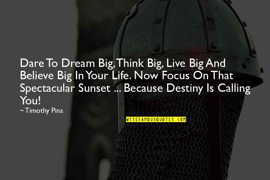 Live Life Dream Big Quotes By Timothy Pina: Dare To Dream Big, Think Big, Live Big