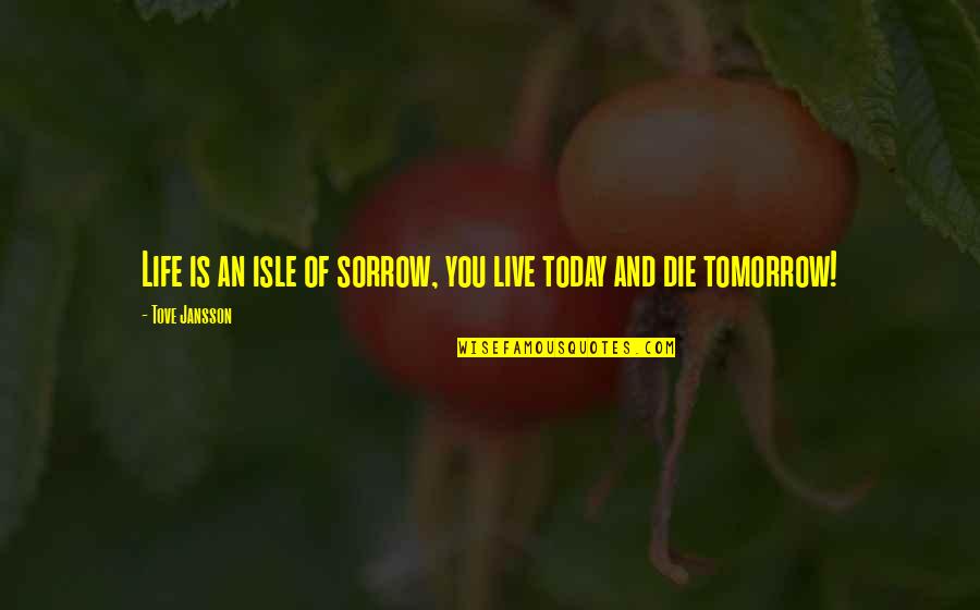 Live Life For Tomorrow Quotes By Tove Jansson: Life is an isle of sorrow, you live