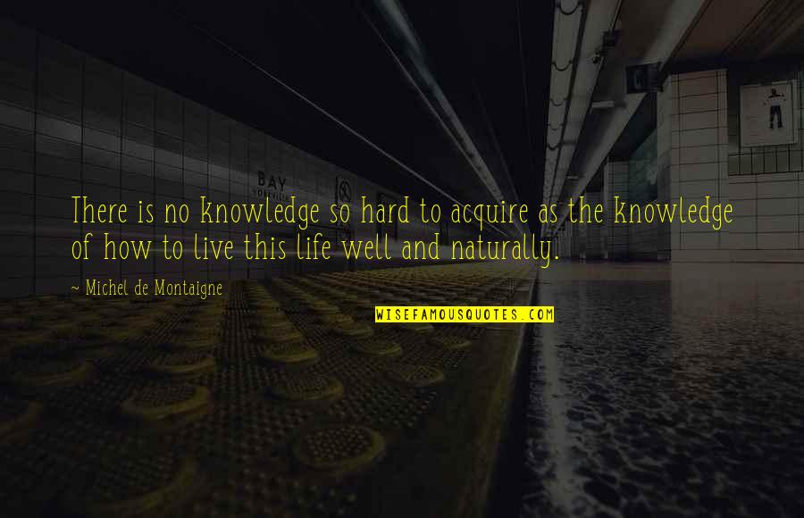Live Life Good Quotes By Michel De Montaigne: There is no knowledge so hard to acquire