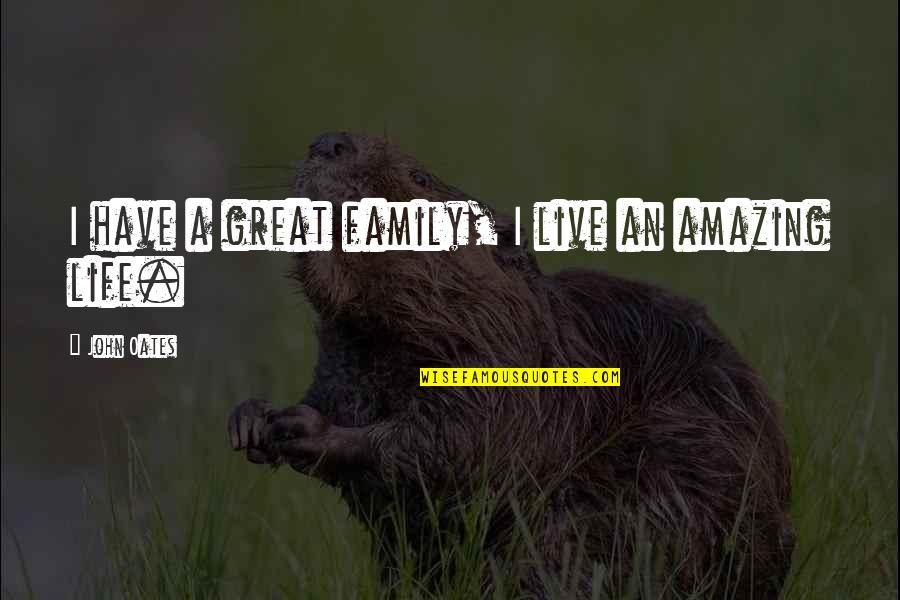 Live Life Great Quotes By John Oates: I have a great family, I live an