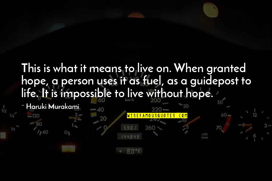 Live Life Hope Quotes By Haruki Murakami: This is what it means to live on.