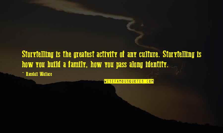 Live Life Out Loud Quotes By Randall Wallace: Storytelling is the greatest activity of any culture. Live Life Out Loud Quotes By Randall Wallace: Storytelling is the greatest activity of any culture.