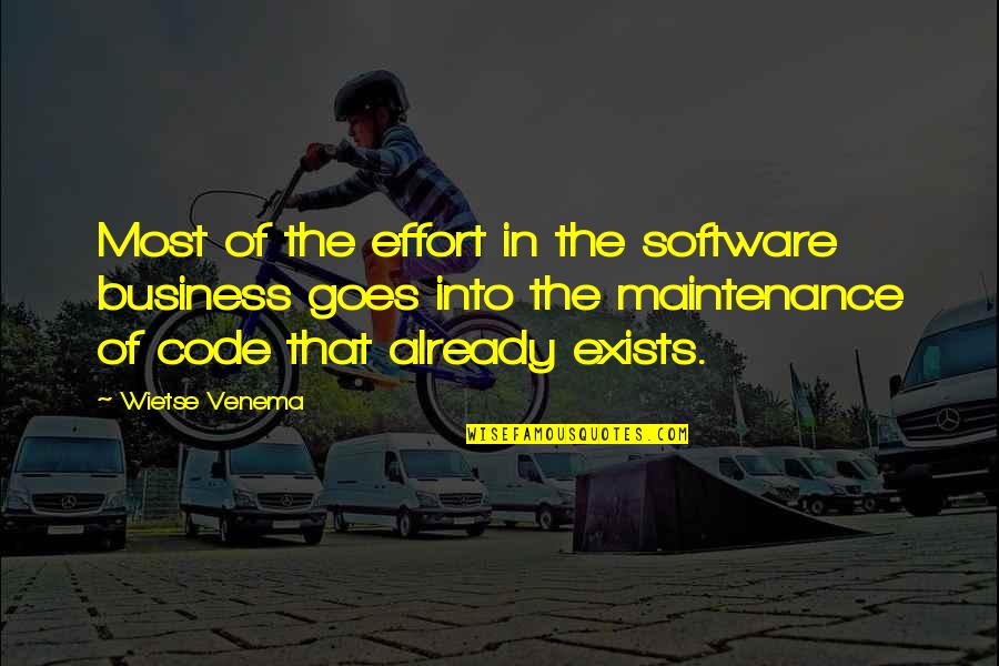 Live Life Today Yesterday Is Gone Quotes By Wietse Venema: Most of the effort in the software business