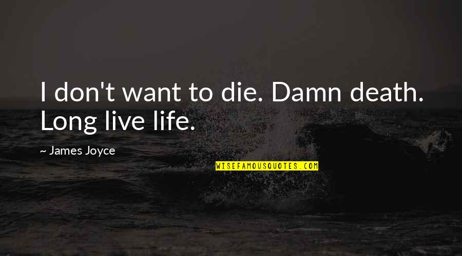 Live Long Life Quotes By James Joyce: I don't want to die. Damn death. Long