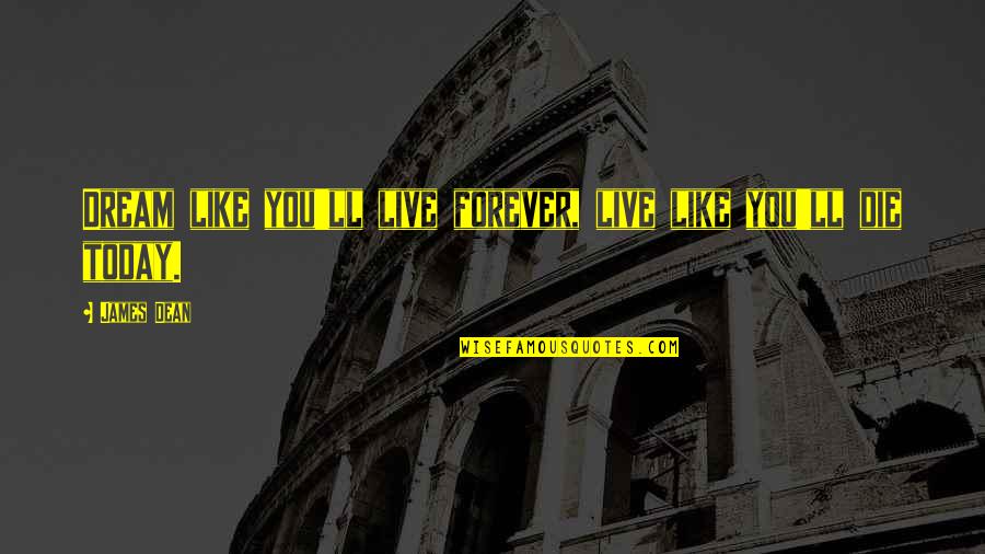 Live Love Die Quotes By James Dean: Dream like you'll live forever, live like you'll
