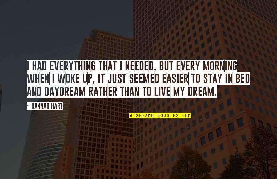 Live My Dream Quotes By Hannah Hart: I had everything that I needed, but every