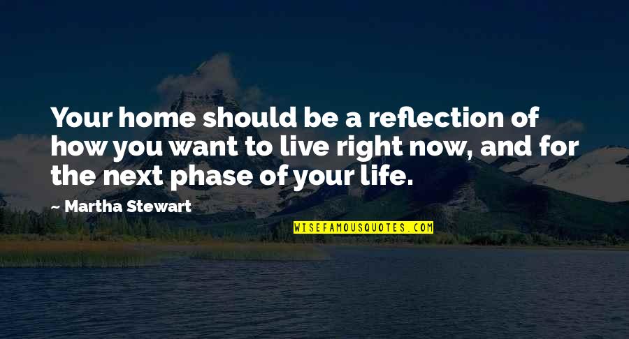 Live Right Now Quotes By Martha Stewart: Your home should be a reflection of how