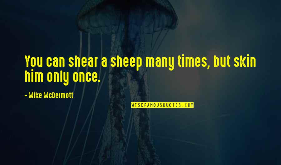 Live Simply Love Deeply Quotes By Mike McDermott: You can shear a sheep many times, but Live Simply Love Deeply Quotes By Mike McDermott: You can shear a sheep many times, but