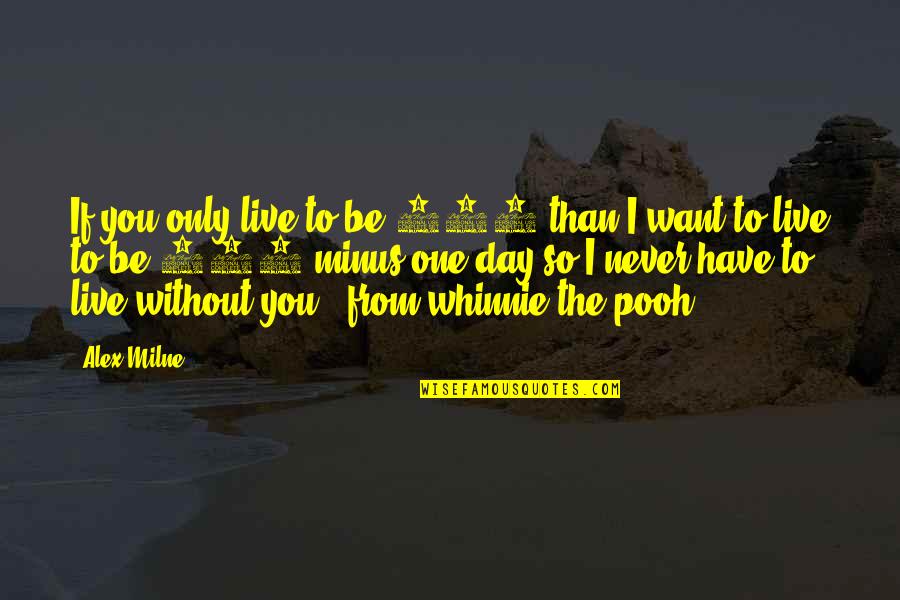 Live The Day Quotes By Alex Milne: If you only live to be 100 than Live The Day Quotes By Alex Milne: If you only live to be 100 than
