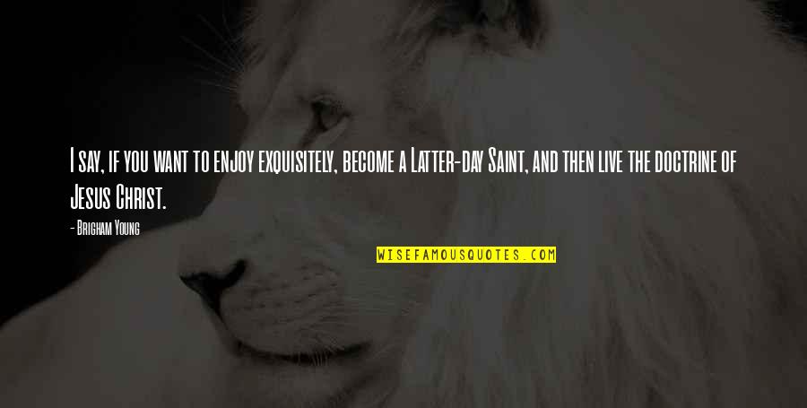 Live The Day Quotes By Brigham Young: I say, if you want to enjoy exquisitely, Live The Day Quotes By Brigham Young: I say, if you want to enjoy exquisitely,