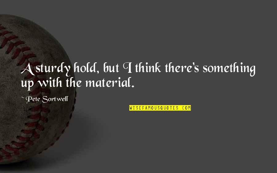 Live The Life You Imagine Quotes By Pete Sortwell: A sturdy hold, but I think there's something