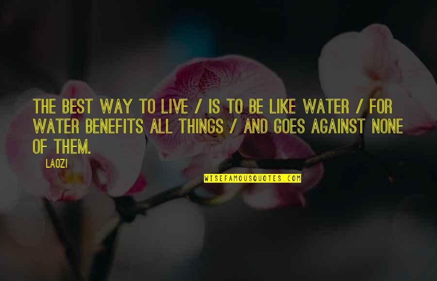 Live The Way You Like Quotes By Laozi: The best way to live / is to