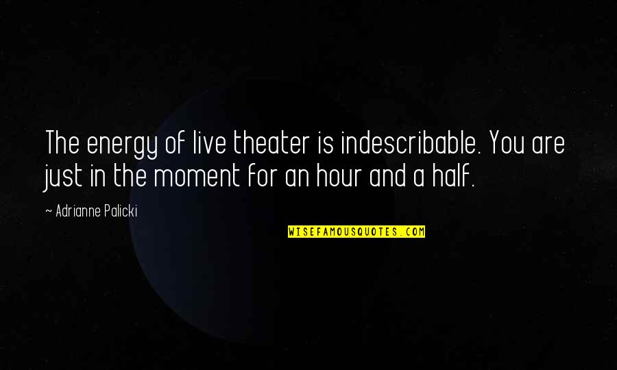 Live Theater Quotes By Adrianne Palicki: The energy of live theater is indescribable. You