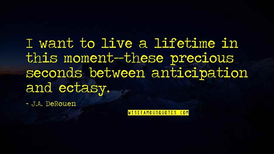 Live This Moment Quotes By J.A. DeRouen: I want to live a lifetime in this Live This Moment Quotes By J.A. DeRouen: I want to live a lifetime in this