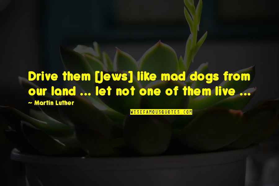 Live To Drive Quotes By Martin Luther: Drive them [Jews] like mad dogs from our