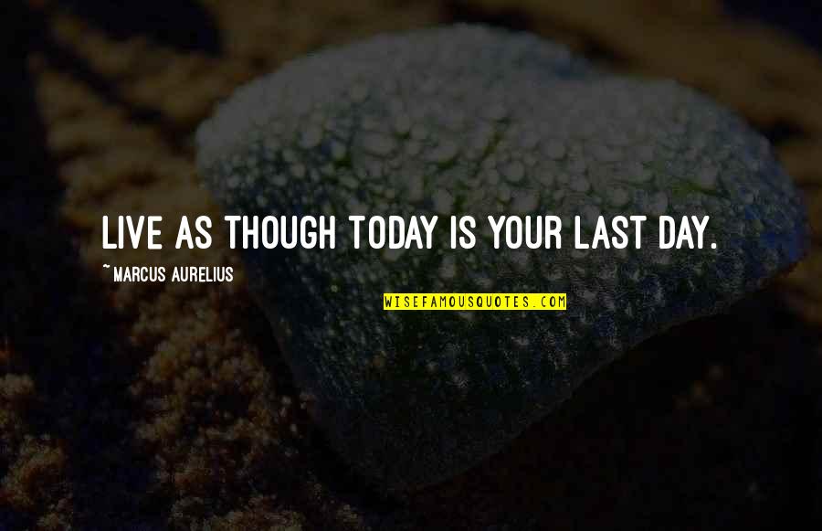 Live Today As If It Was Your Last Quotes By Marcus Aurelius: Live as though today is your last day.