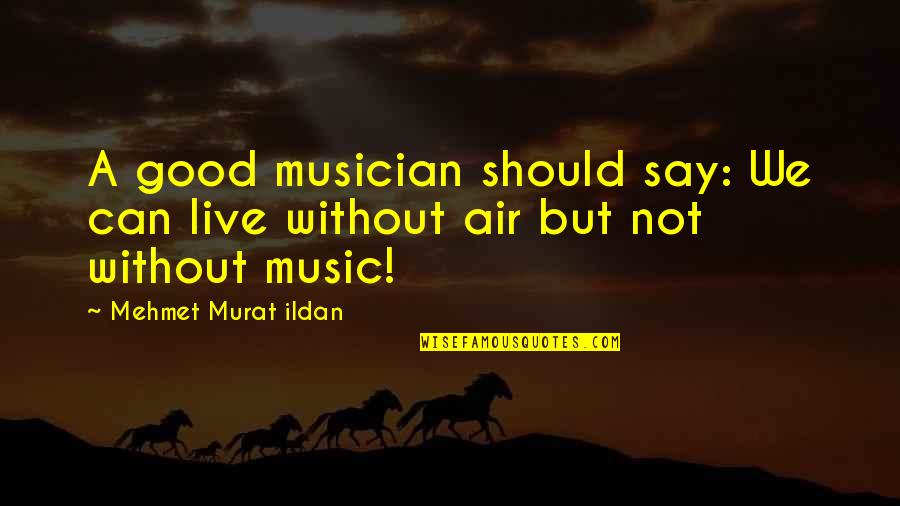Live Without Music Quotes By Mehmet Murat Ildan: A good musician should say: We can live