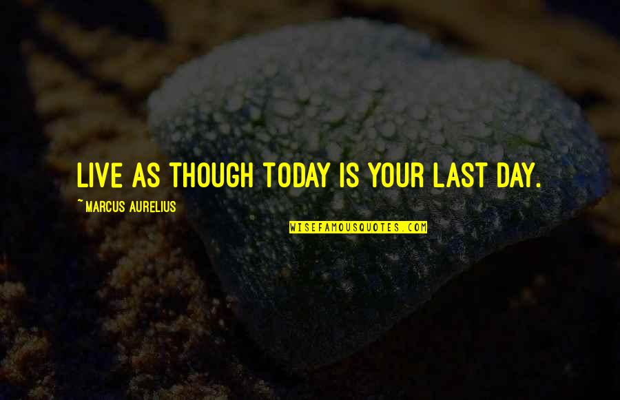 Live Your Day Quotes By Marcus Aurelius: Live as though today is your last day.