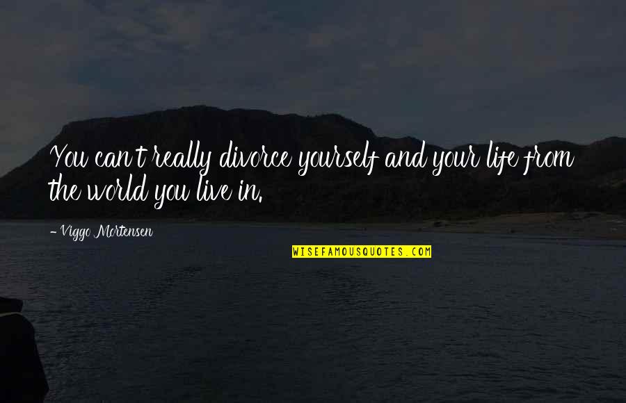 Live Your Life For Yourself Quotes By Viggo Mortensen: You can't really divorce yourself and your life