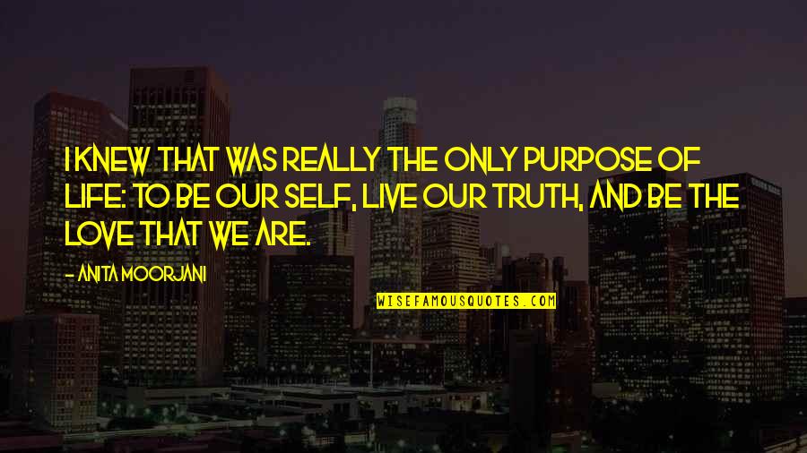 Live Your Life With Purpose Quotes By Anita Moorjani: I knew that was really the only purpose