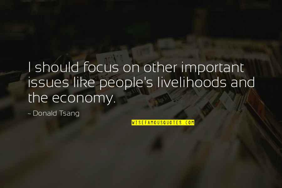 Livelihoods Quotes By Donald Tsang: I should focus on other important issues like