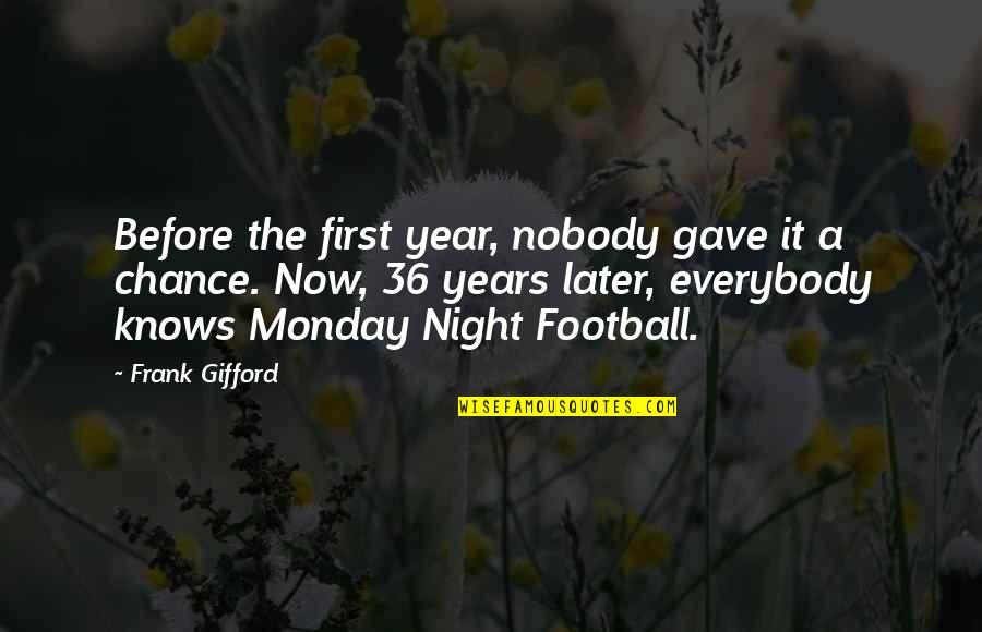 Liverdoc Quotes By Frank Gifford: Before the first year, nobody gave it a