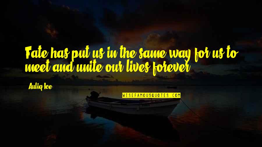 Lives Forever Quotes By Auliq Ice: Fate has put us in the same way