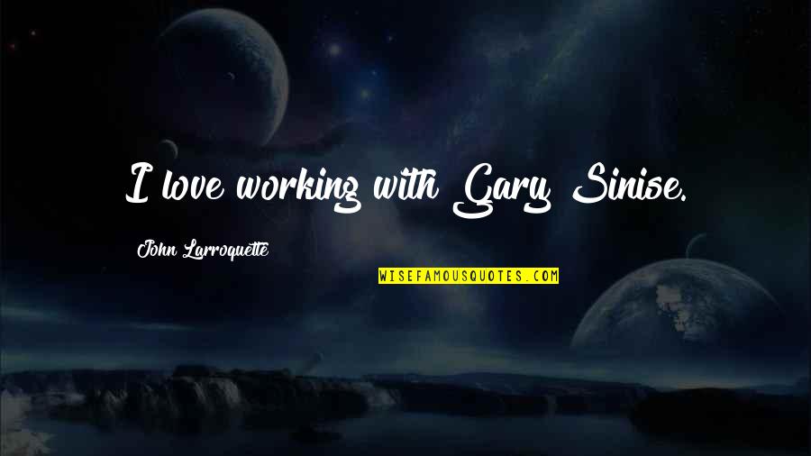 Lives Of Quiet Desperation Quote Quotes By John Larroquette: I love working with Gary Sinise. Lives Of Quiet Desperation Quote Quotes By John Larroquette: I love working with Gary Sinise.