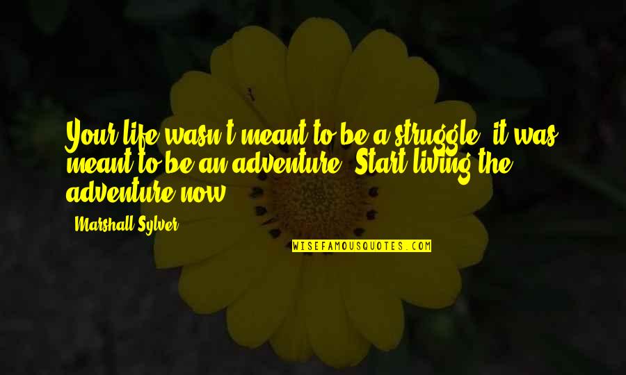 Living A Life Of Adventure Quotes By Marshall Sylver: Your life wasn't meant to be a struggle;