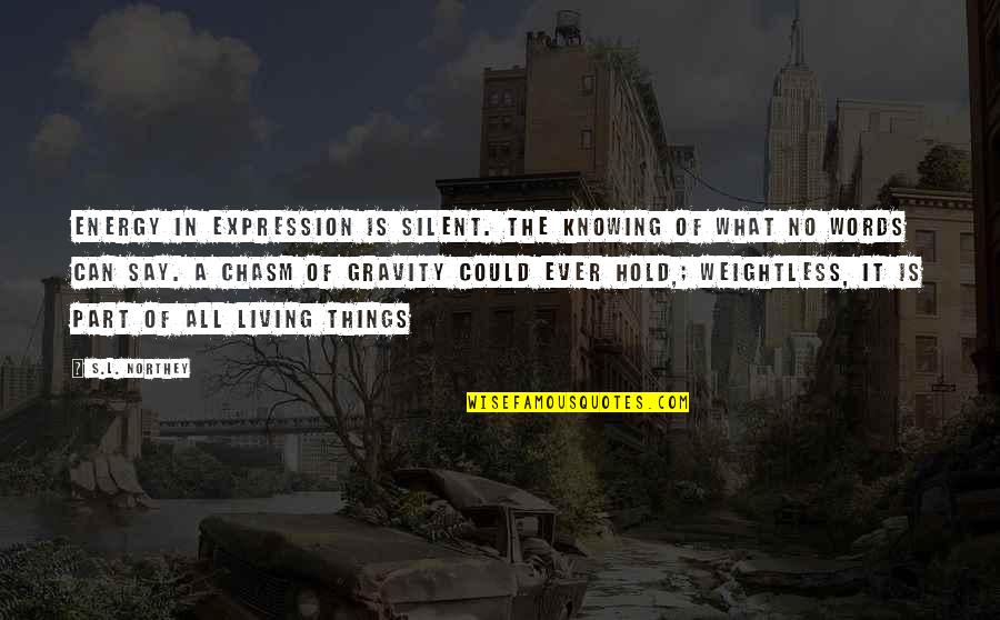 Living A Life Quotes By S.L. Northey: Energy in expression is silent. The knowing of