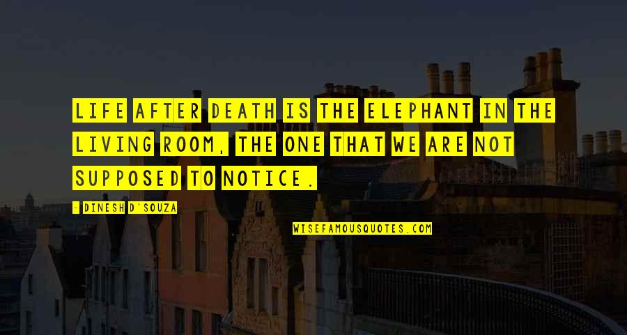Living After Death Quotes By Dinesh D'Souza: Life after death is the elephant in the