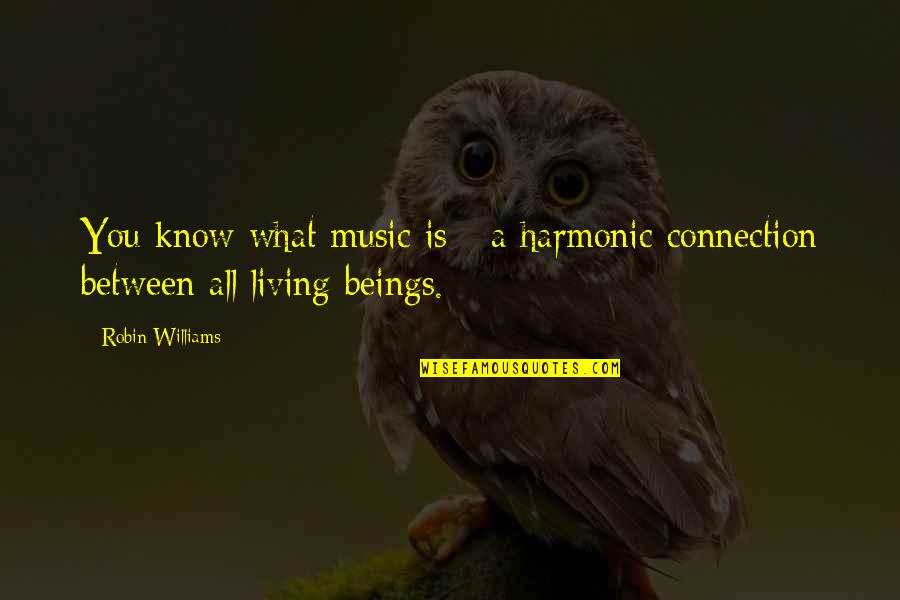Living Beings Quotes By Robin Williams: You know what music is - a harmonic