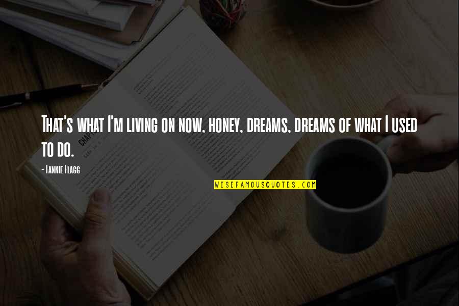 Living Dreams Quotes By Fannie Flagg: That's what I'm living on now, honey, dreams,