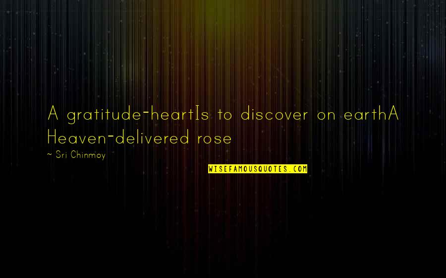 Living Drug Free Quotes By Sri Chinmoy: A gratitude-heartIs to discover on earthA Heaven-delivered rose