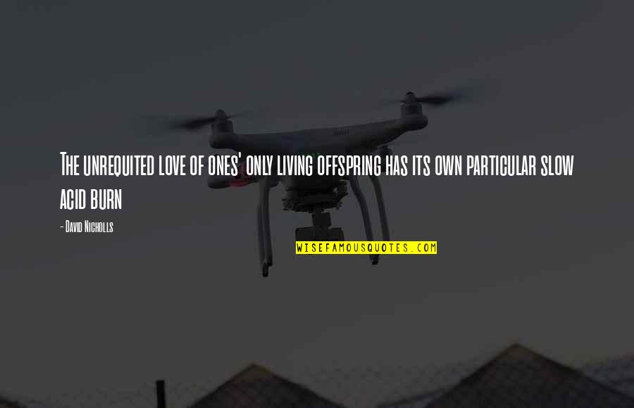 Living For My Son Quotes By David Nicholls: The unrequited love of ones' only living offspring