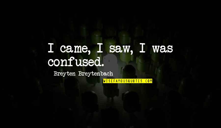 Living Half Alive Quotes By Breyten Breytenbach: I came, I saw, I was confused.