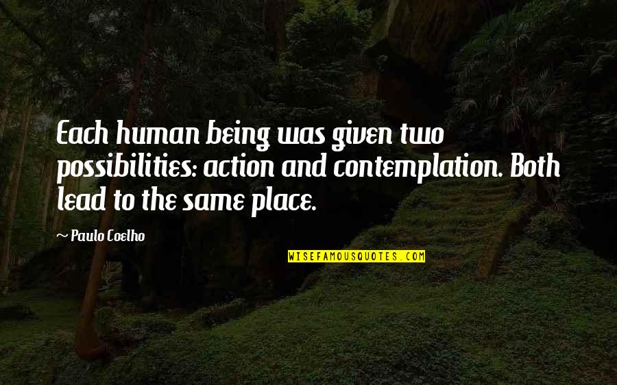 Living In A Dream World Quotes By Paulo Coelho: Each human being was given two possibilities: action