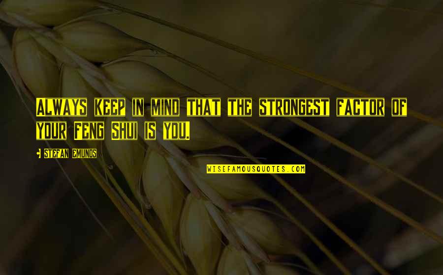 Living In Alignment Quotes By Stefan Emunds: Always keep in mind that the strongest factor