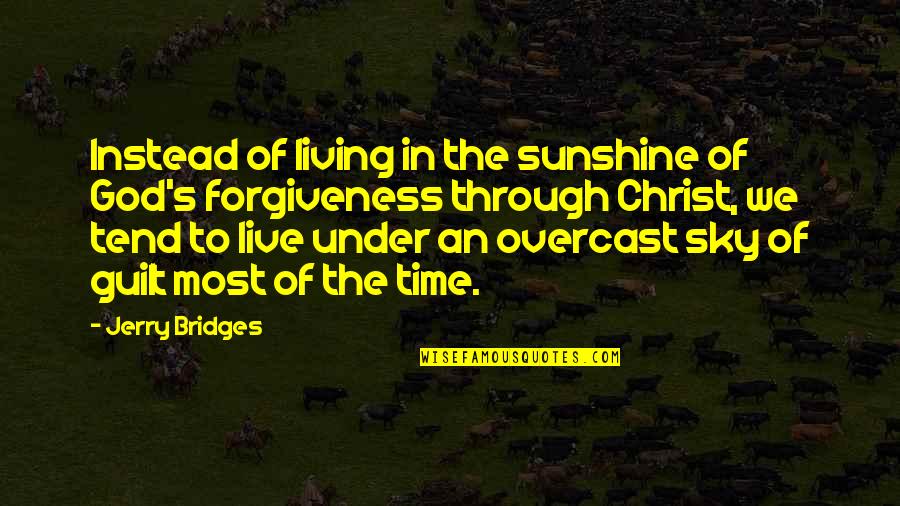 Living In Christ Quotes By Jerry Bridges: Instead of living in the sunshine of God's