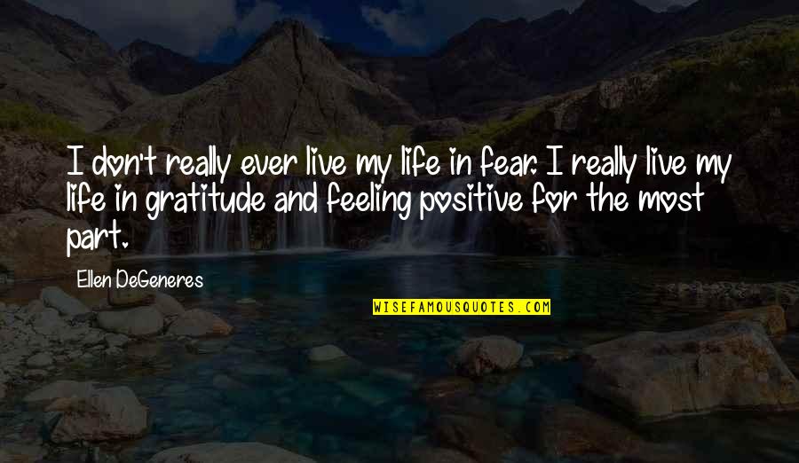 Living In Gratitude Quotes By Ellen DeGeneres: I don't really ever live my life in