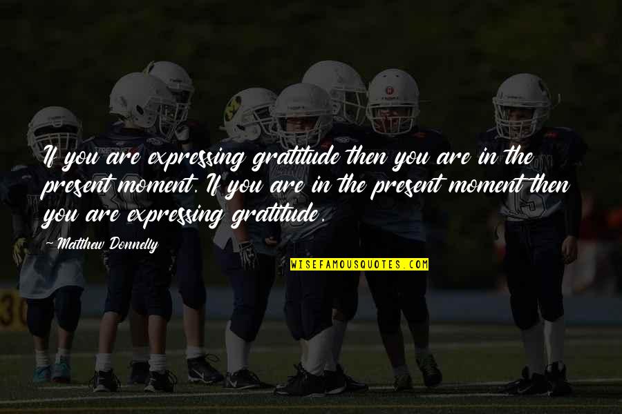 Living In Gratitude Quotes By Matthew Donnelly: If you are expressing gratitude then you are