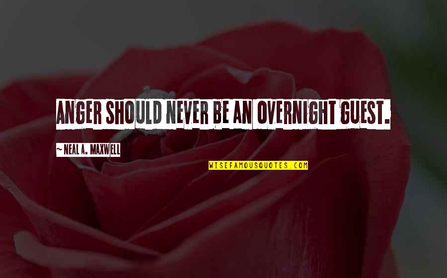 Living In Harmony With Nature Quotes By Neal A. Maxwell: Anger should never be an overnight guest.