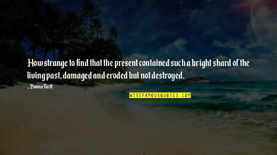 Living In The Past Not The Present Quotes By Donna Tartt: How strange to find that the present contained